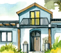 Дом и сад - Cozy and modern summer home watercolor