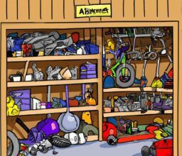 Дом и сад - Garage filled with tools and sports eq