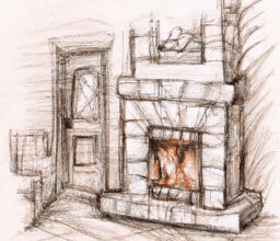 Дом и сад - Cozy winter home with fireplace pencil