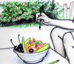 Разум и тело - Person savoring colorful fruit salad