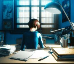 Досуг - Person studying at desk anime wit