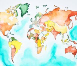Бизнес и финансы - Map of world with embargoed countries hi