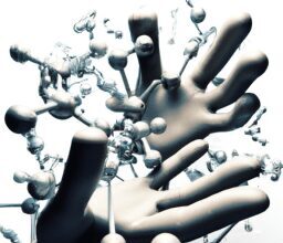 Технологии - Molecules manipulated by futuristic hand