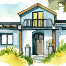 Дом и сад - Cozy and modern summer home watercolor