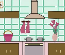 Дом и сад - Cozy kitchen with diy design cartoon