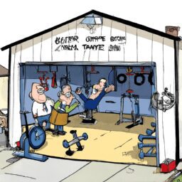 Дом и сад - Garage transformed into gym cartoon