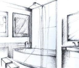 Дом и сад - Modern stylish bathroom design pencil