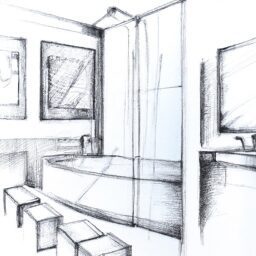 Дом и сад - Modern stylish bathroom design pencil