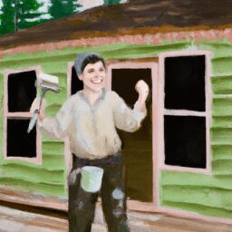 Дом и сад - Person happily renovating cabin oil