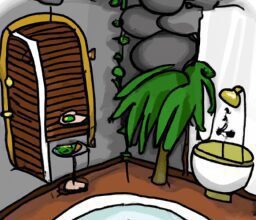 Дом и сад - Serene spa like bathroom oasis cartoon