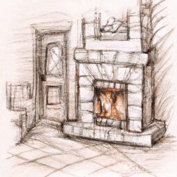 Дом и сад - Cozy winter home with fireplace pencil