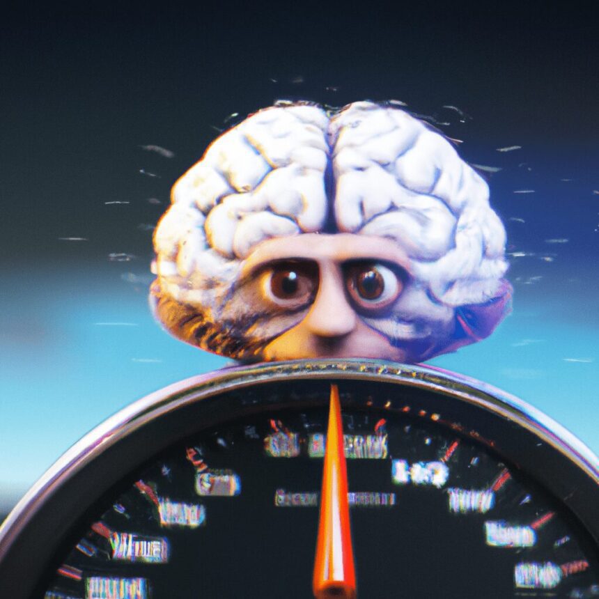 Антропогенез: эволюция человека - Brain with speedometer cartoon littl