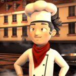 Дом и сад - Busy cook smiling with ease cartoon