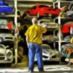 Досуг - Car enthusiast browsing automobile par