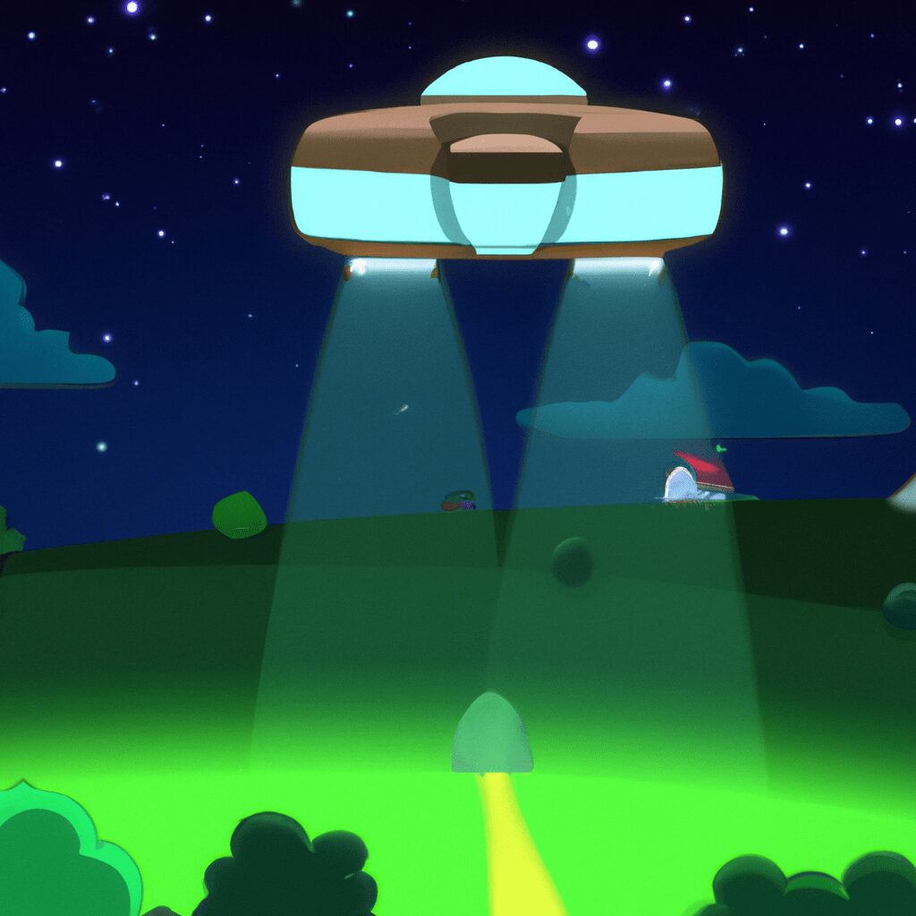 Киномания и Аниманьяки - Cartoon spaceship hovering over south