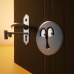 Досуг - Closed door with keyhole hd cartoon