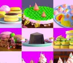 Досуг - Collage of six delicious desserts anim