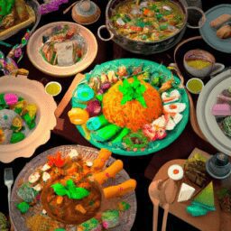 Досуг - Colorful spread of authentic thai dish