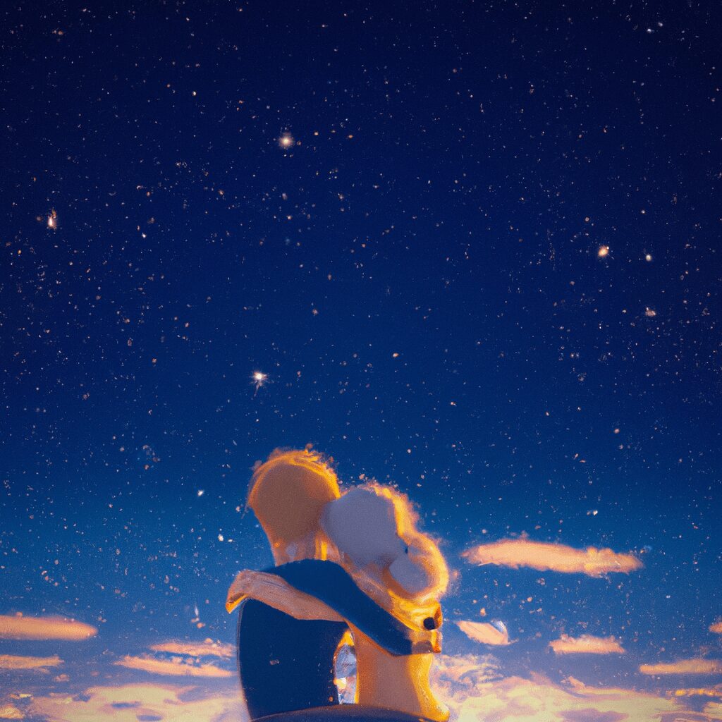 Досуг - Couple embracing under starry sky hd