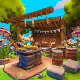 Cozy outdoor bbq area cartoon disney - Дом и сад