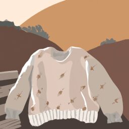 Красота и стиль - Cozy sweater in rural setting vector