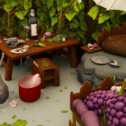 Дом и сад - Cozy wine corner in garden anime