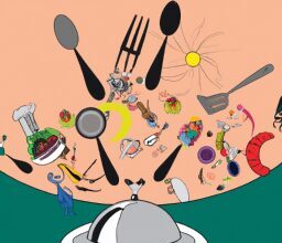 Досуг - Diverse world of culinary art vector