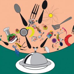 Досуг - Diverse world of culinary art vector