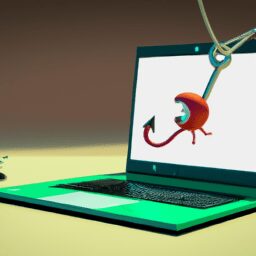 Бизнес и финансы - Fishhook baiting laptop cartoon t