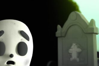 Тайны и загадки - Ghostly figure standing beside grave