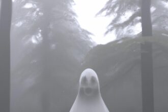 Тайны и загадки - Ghostly figure standing in misty for