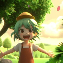 Разум и тело - Happy child surrounded by nature anime