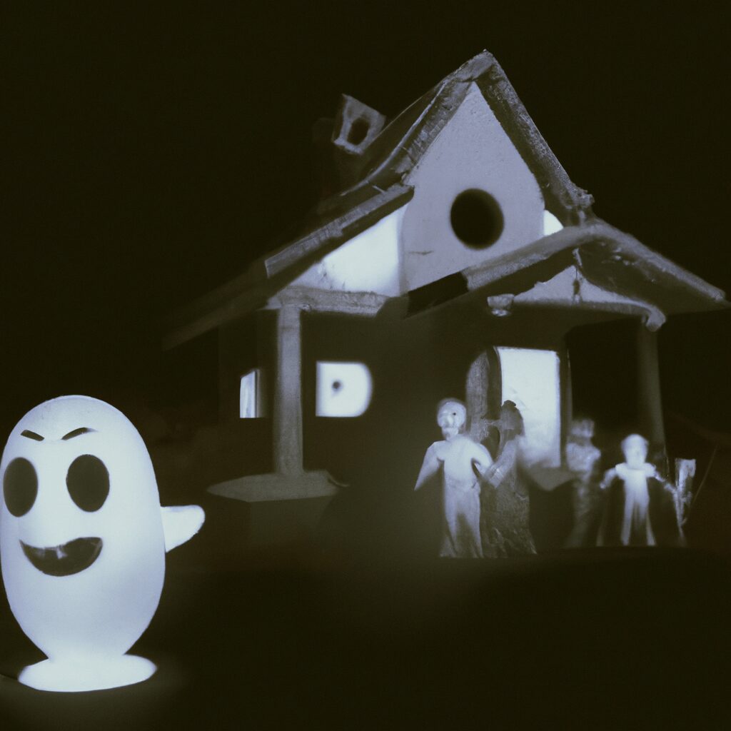 Тайны и загадки - Haunted house with ghostly figures car