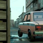 Технологии - Lada car facing multiple obstacles ani