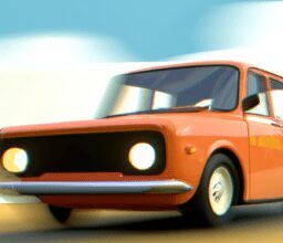 Технологии - Lada racing car zooming past cartoon