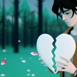 Разум и тело - Man holding broken heart anime de