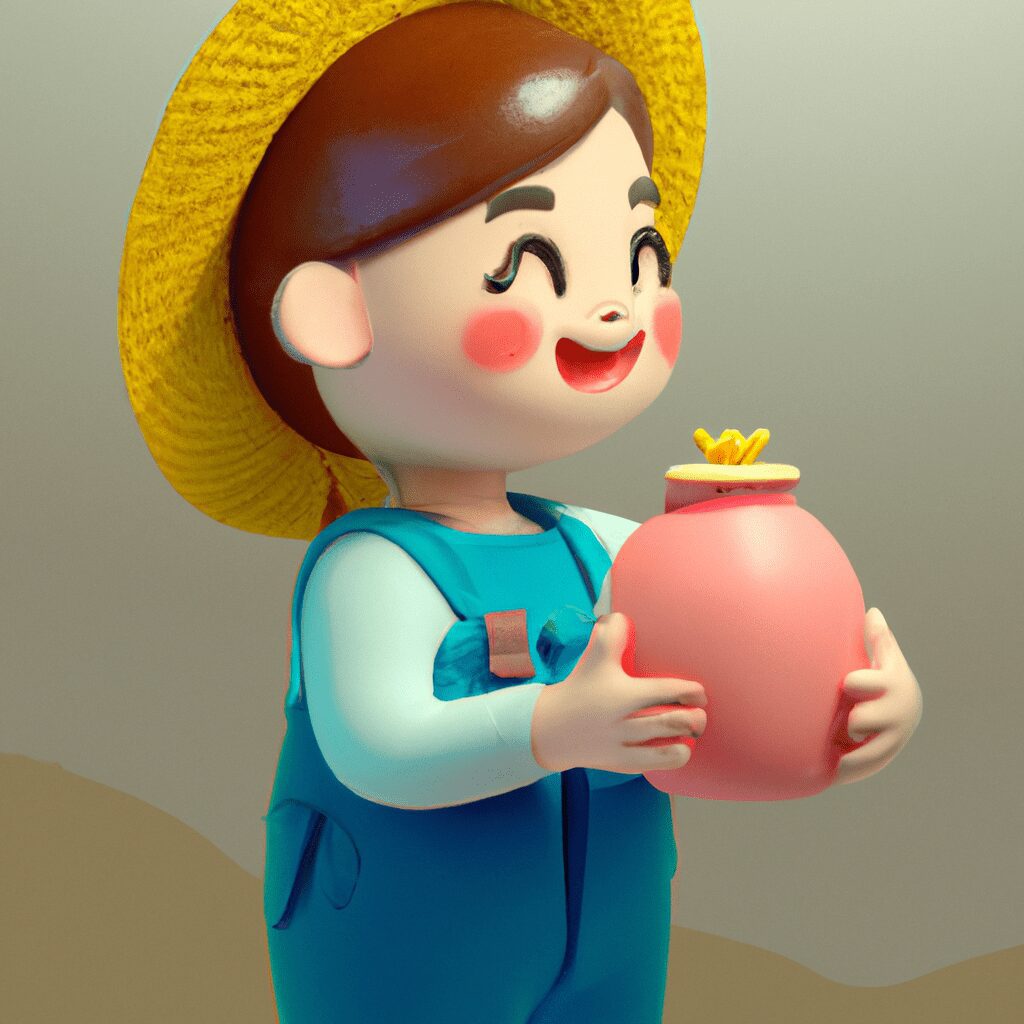 Бизнес и финансы - Mother holding piggy bank cartoon li