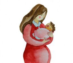 Бизнес и финансы - Mother holding piggy bank watercolor