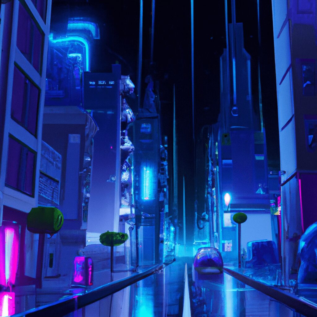 Технологии - Neon lit futuristic cityscape hd carto