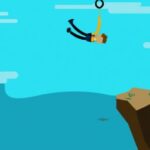 Досуг - Person bungee jumping off cliff cart