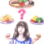 Разум и тело - Person choosing between junk food and