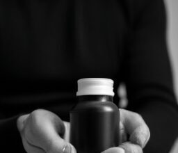 Разум и тело - Person holding bottle of vitamins bl