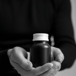 Разум и тело - Person holding bottle of vitamins bl