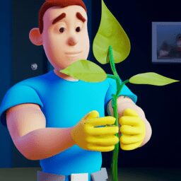 Дом и сад - Person holding plant cutting cartoon