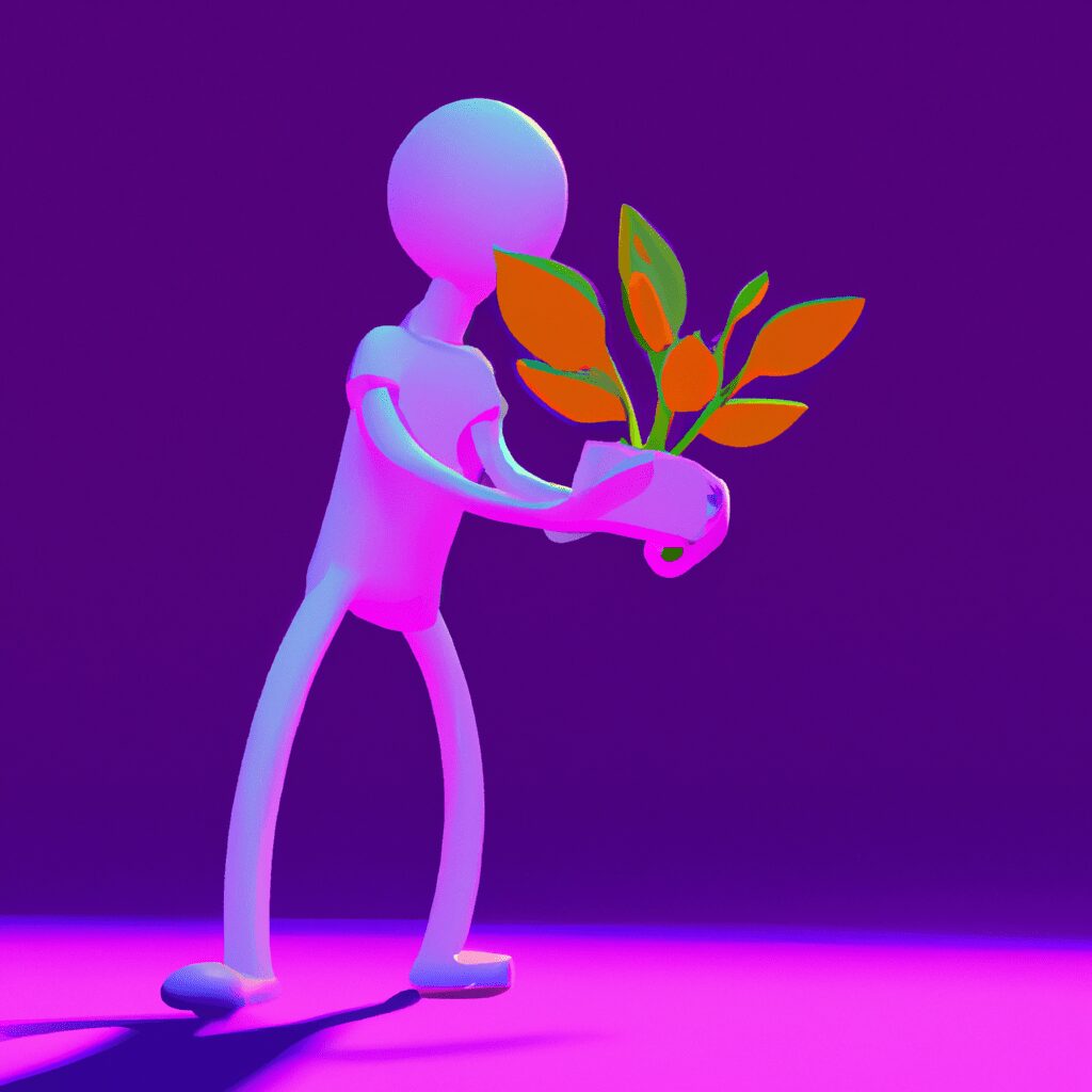 Разум и тело - Person holding plant symbolizing the