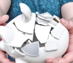 Бизнес и финансы - Person holding shattered piggy bank