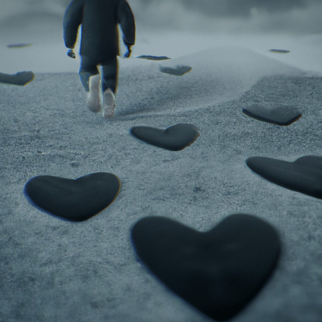 Тайны и загадки - Person leaving heart shaped footprints