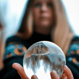 Бизнес и финансы - Person looking at crystal ball portr