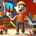 Дом и сад - Person selecting tools for diy cartoon