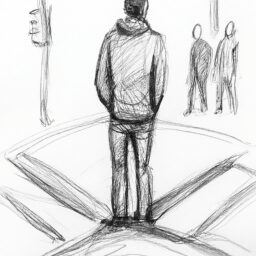 Тайны и загадки - Person standing at crossroads pencil